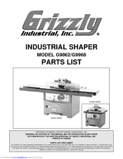 Grizzly G9968 Parts List