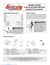 Grizzly H5390 Instruction Sheet
