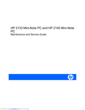 HP 2140 - Mini-Note - Atom 1.6 GHz Maintenance And Service Manual