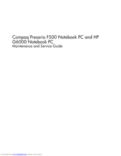 HP Compaq Presario,Presario F558 Maintenance And Service Manual