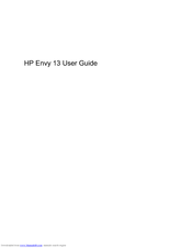 HP Envy 13t-1000 User Manual
