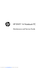 HP Envy 14t-1000 Maintenance And Service Manual