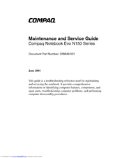 Compaq Evo n150 PC Maintenance And Service Manual