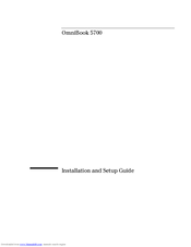 HP OMNIBOOK 5700 Installation And Setup Manual