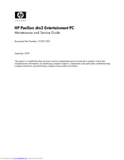 HP PAVILION DM3 Maintenance And Service Manual