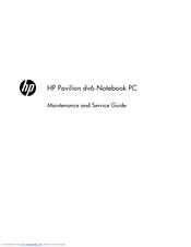 HP Pavilion DV6-6090 Maintenance And Service Manual