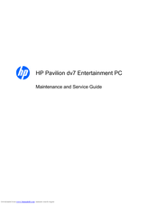 Hp Pavilion Dv7 1000 Entertainment Notebook Pc Manuals Manualslib