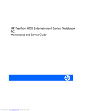 HP Pavilion HDX9309 Maintenance And Service Manual