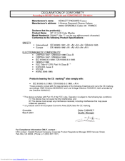 HP D5062 Series Declaration Of Conformity