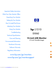 HP L1510 - 15 Inch LCD Monitor User Manual