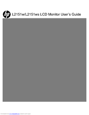 HP L2151w - Widescreen LCD Monitor User Manual