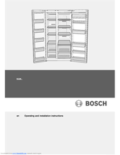 Bosch KAN62V41GB Operating And Installation Instructions