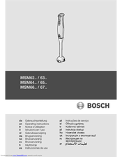 Bosch MSM6300GB Operating Instructions Manual