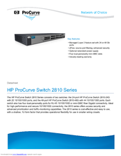 HP ProCurve 2810-24G Datasheet