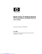 HP DW984A#ABA Quick Setup Manual