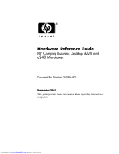 HP d228 - Microtower Desktop PC Hardware Reference Manual
