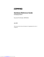HP Compaq D315 Hardware Reference Manual