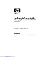 HP Compaq dx2000 MT Hardware Reference Manual