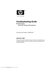 HP COMPAQ DX2280 Troubleshooting Manual
