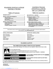 Maytag WFW97HEXL Installation Instructions Manual