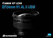 Canon EF 24mm f/1.4L II USM Instruction