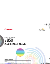 Canon 7820A001 - i 850 Color Inkjet Printer Quick Start Manual