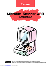 Canon Microfilm Scanner 400 Instruction Manual