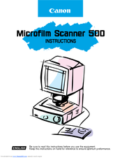 Canon Microfilm Scanner 500 Instruction Manual