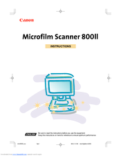 Canon Microfilm Scanner 800II Instructions Manual