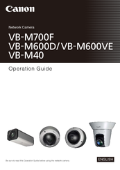 Canon VB-M600VE Operation Manual