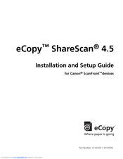 eCopy imageFORMULA ScanFront 220eP Installation And Setup Manual
