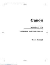Canon MultiPASS F50 User Manual
