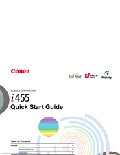 Canon 8996A001 - i 455 Color Inkjet Printer Quick Start Manual