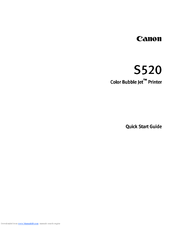 Canon Color Bubble Jet S520 Quick Start Manual