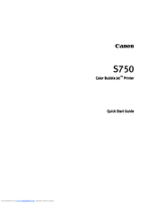 Canon Color Bubble Jet S750 Quick Start Manual