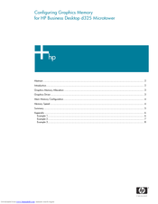 HP Business d325 Microtower Introduction Manual