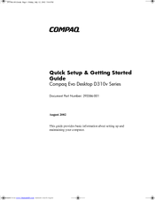 Compaq D310v -  Evo - 256 MB RAM Quick Setup Manual