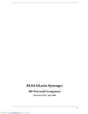 HP ELSA GLoria Synergy+ Supplementary Manual