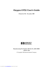 HP Oxygen GVX1 Supplementary Manual