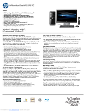 HP Pavilion Elite HPE-570 Specifications