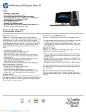 HP Pavilion p6750f Specifications