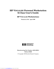 HP VISUALIZE X-Class User Manual