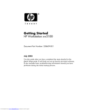 HP Workstation xw3100 Getting Started Manual