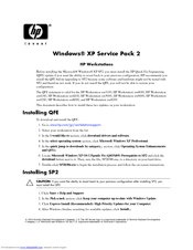 HP Xw4200 - Workstation - 1 GB RAM Software Install Manual