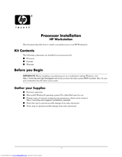 HP Xw4200 - Workstation - 1 GB RAM Install Manual