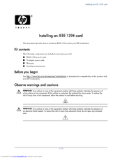 HP Xw8400 - Workstation - 4 GB RAM Installation Instructions Manual