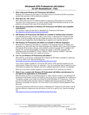 HP Xw4200 - Workstation - 1 GB RAM Frequently Asked Questions Manual