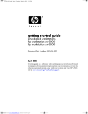 HP Workstation xw8000 Getting Started Manual