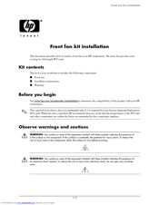 HP Xw8400 - Workstation - 4 GB RAM Installation Instructions Manual