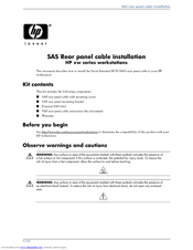 HP Xw8400 - Workstation - 4 GB RAM Install Manual